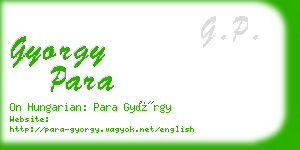 gyorgy para business card